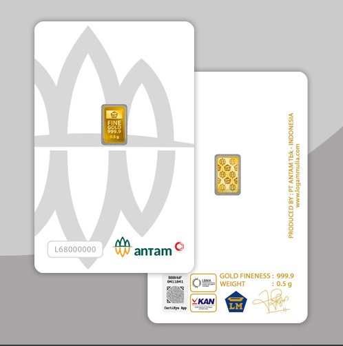 Emas ANTAM Logam Mulia Certicard - 0.5 Gram