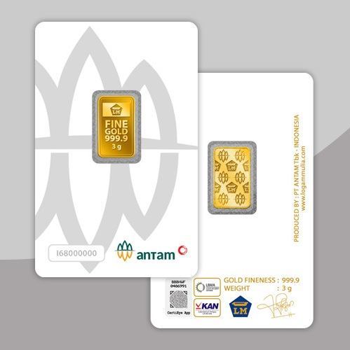 Emas ANTAM Logam Mulia Certicard - 3 Gram