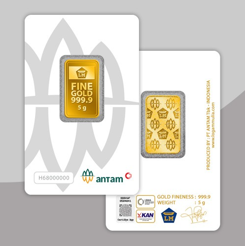 Emas ANTAM Logam Mulia Certicard - 5 Gram